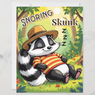 Snoring Skunk Cute Tecknad Barn Nursery Art