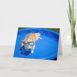 Snorkel Corgi-födelsedagskalenderkort Kort