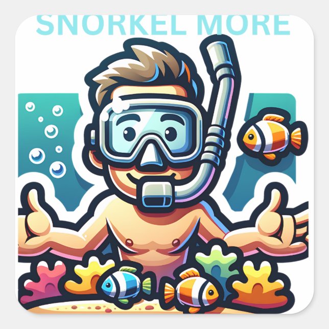 Snorkel More Fyrkantigt Klistermärke (Framsida)