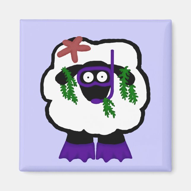 Snorkel Sheep Magnet (Framsidan)