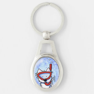 Snorkel Westie Keychain Ovalt Silverfärgad Nyckelring