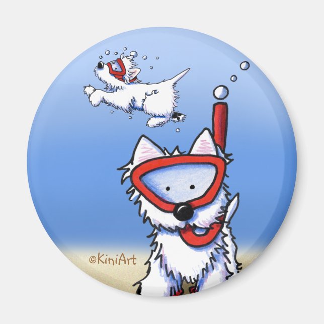 Snorkel Westie Magnet (Framsidan)