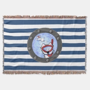Snorkel Westies Nautical Throw Blanket Filt