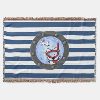 Snorkel Westies Nautical Throw Blanket Filt