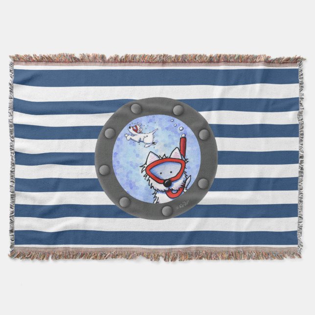 Snorkel Westies Nautical Throw Blanket Filt (Framsidan)