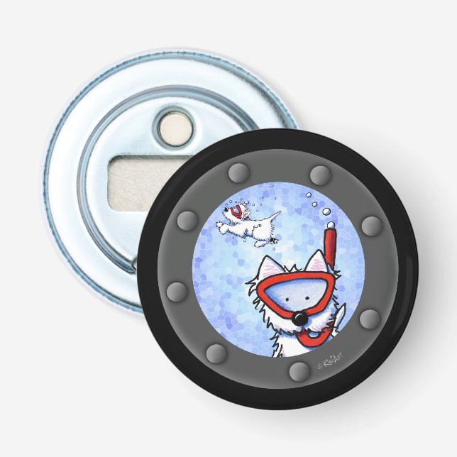 Snorkel Westies Porthole Flaska-öppnare Flasköppnare (Framsidan)