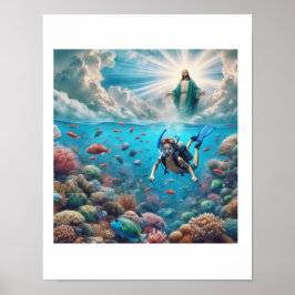 Snorkeler hittar en himmelsk plats poster