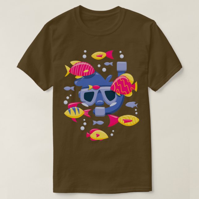 Snorkelfärgat fiske t shirt (Design framsida)