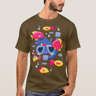 Snorkelfärgat fiske t shirt