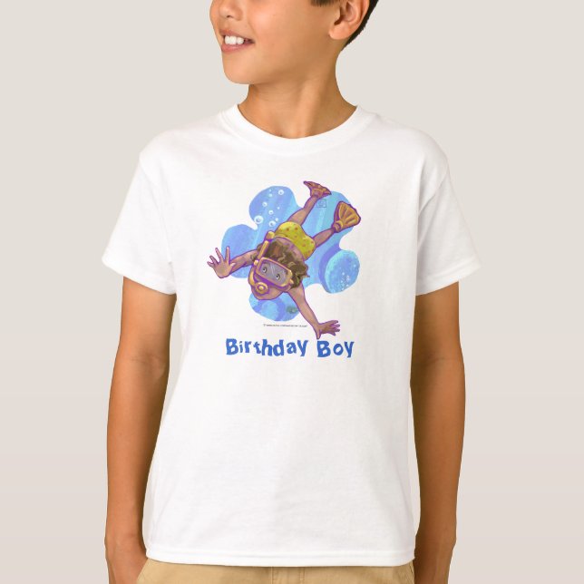 Snorkeling Birthday Boy Light T-Shirt (Framsida)