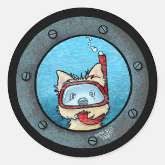 Snorkeling Cairn Stickers Runt Klistermärke