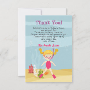Snorkeling Girl Beach Party Tack Kort