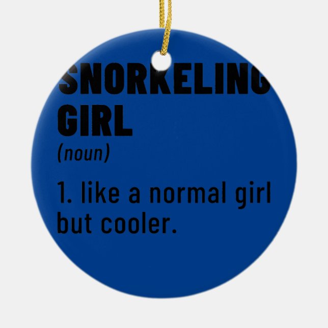 Snorkeling Girl Noun Definition Diver Scuba Julgransprydnad Keramik (Framsidan)