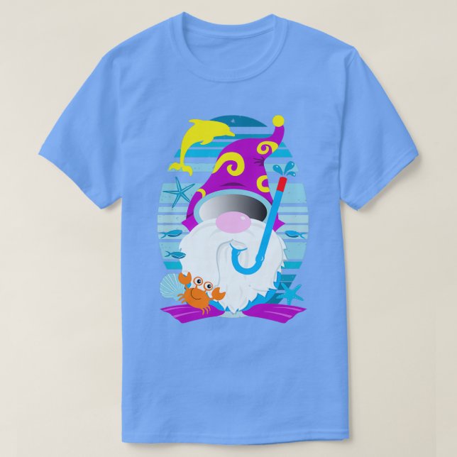 Snorkeling Gnome Summer Beach Gonk T Shirt (Design framsida)
