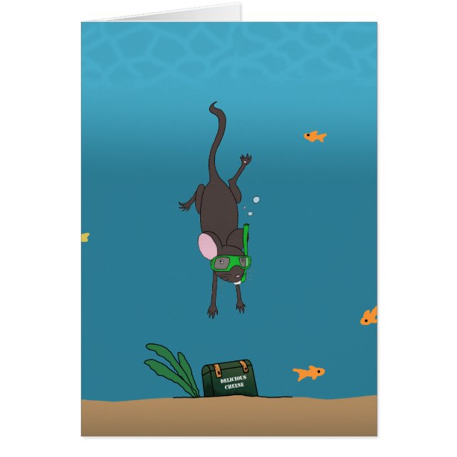 Snorkeling mus hälsningskort (Framsidan)