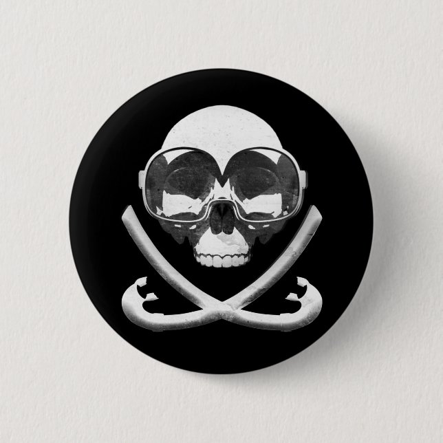 Snorkeling och Dyka Pirat Skull Flagga Knapp (Framsida)