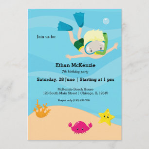 Snorkeling party inbjudningar