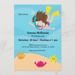 Snorkeling party inbjudningar