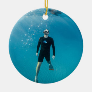Snorkeling Personlig Photo Julgransprydnad Keramik