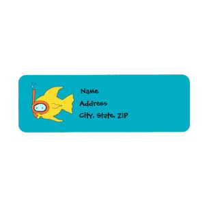 Snorkeling Swimming Gult Fish Returadress Etikett