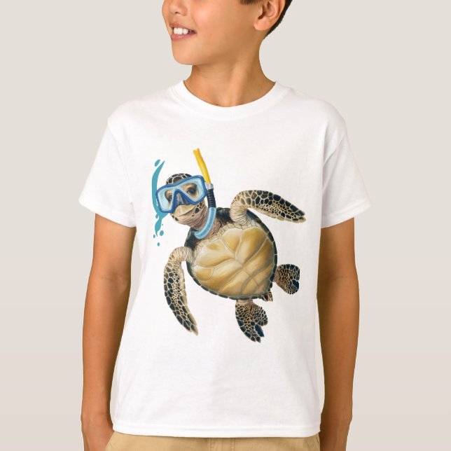 Snorkeling Turtle Äventyr T Shirt (Framsida)