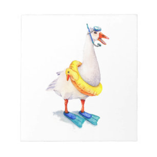 Snorkeling White Goose Anteckningsblock