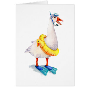 Snorkeling White Goose Hälsningskort