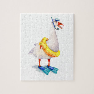 Snorkeling White Goose Pussel