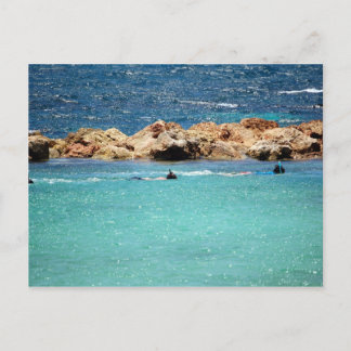 snorkeln i det karibiska vykortet vykort