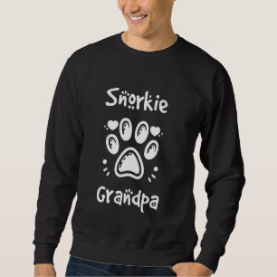 Snorkie Grandpa Miniature Schnauzer Yorkie Mix Gra Lång Ärmad Tröja