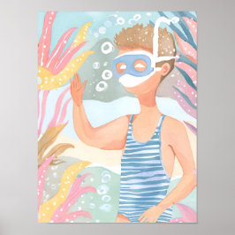 Snorkling i ett tropiskt rev poster