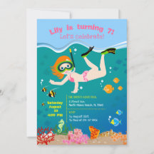 Snorkling med tropisk fisk flicka Födelsedagsfest