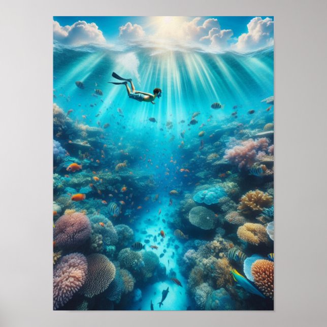 Snorkling på ett korallrev poster (Framsidan)