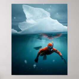 Snorkling under isen poster