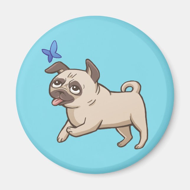 SNORT Fawn Pug Magnet (Framsidan)