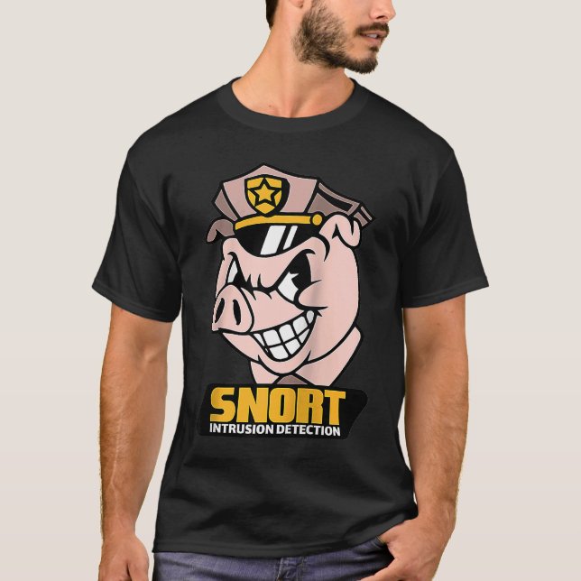 Snort Intrusion Detection Gris Cybersecurity Secur T Shirt (Framsida)