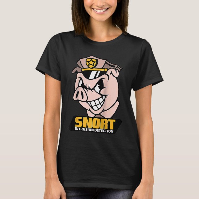 Snort Intrusion Detection Pig Cybersecurity Securi T Shirt (Framsida)