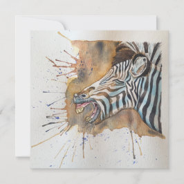 Snorting Zebra Postcard Stil Notecard Tack Kort