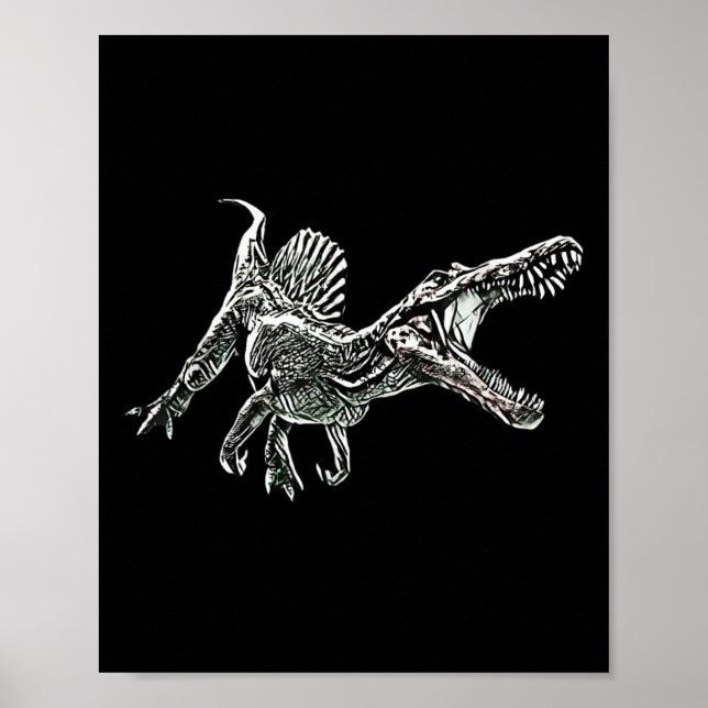 Snosaurus Motif Dinosaur Prehistoric Predator Dino Poster (Framsidan)