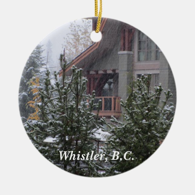 Snöscen i Whistler, B.C. Julgransprydnad Keramik (Framsidan)