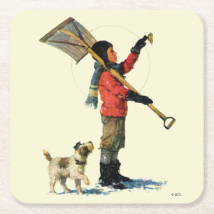 SnöShoveler Underlägg Papper Kvadrat