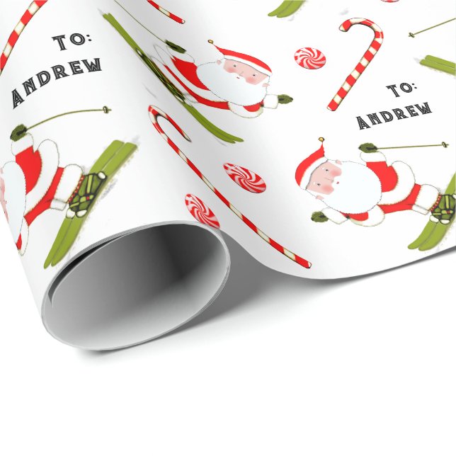 Snöskid Semester Present Presentpapper (Rullad Hörn)