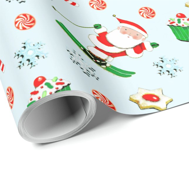 Snöskid semesterpresent presentpapper (Rullad Hörn)
