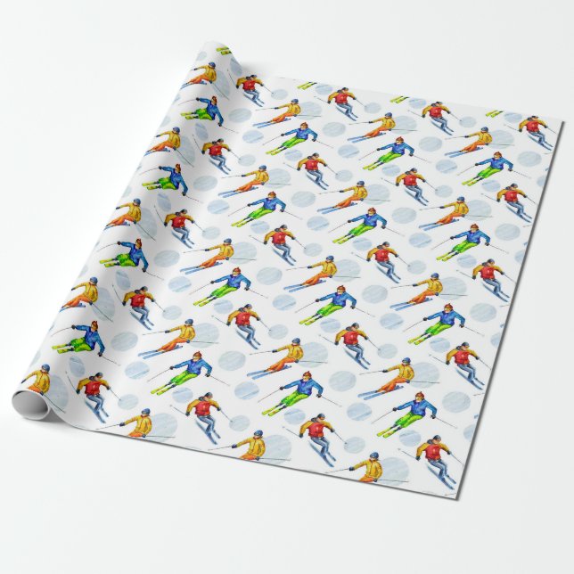 Snöskidåkning Presentpapper (Utrullad)