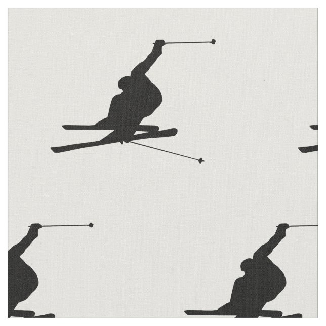 SnöSkierSilhouette Tyg (Närbild)