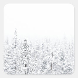 Snöskog Fyrkantigt Klistermärke