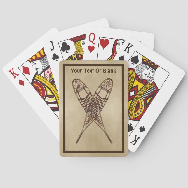 Snöskor på gammal Papper Casinokort (Baksidan)