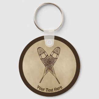 Snöskor på gammal Papper Nyckelring