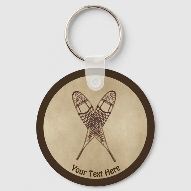 Snöskor på gammal Papper Nyckelring (Framsida)