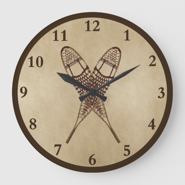 Snöskor på gammal Papper Stor Klocka (Framsida)